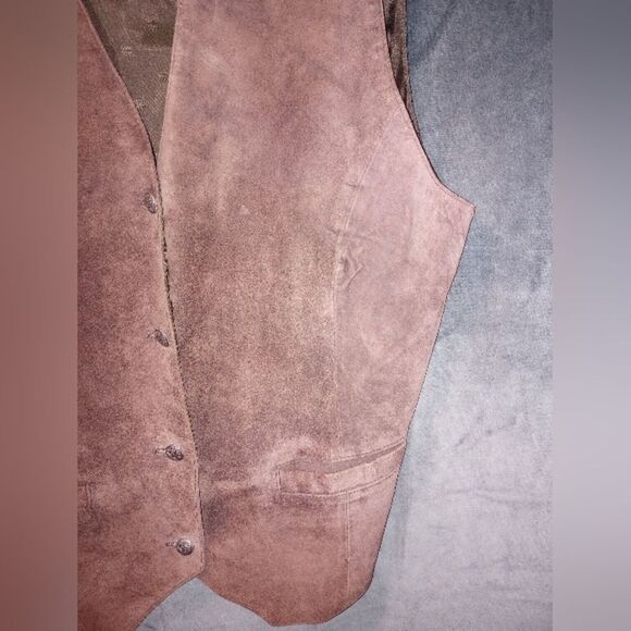 Royal Sport Vintage Brown Suede Vest Size Large GUC - Picture 2 of 9